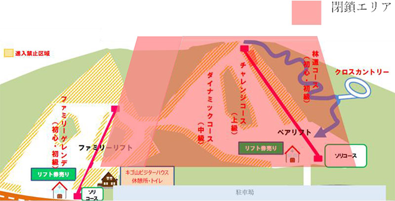 金沢市営医王山スキー場　ゲレンデ・コースマップ
