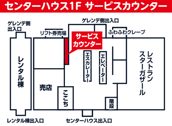鷲ヶ岳リフト券リフト券・宿泊券他チケット類はここでお渡し。